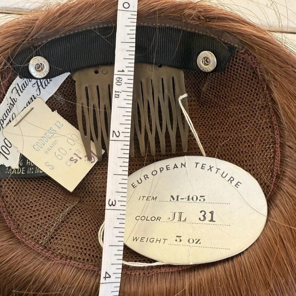 Vintage 100% Human Hair Fall from the 1970's -#31 Medium Brown NEW with tags - Picture 5 of 7